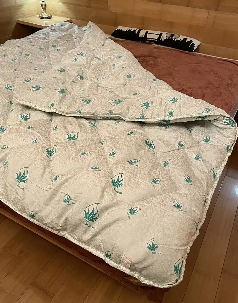 Ковдра двоспальна стьобана зимова з волокна Aloe Vera Leri Max 21526 180х210 см біла - фото 3
