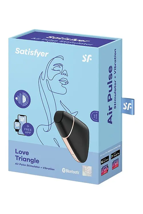Стимулятор Satisfyer Love Triangle Вакуумний кліторальний з вібрацією, 14.5х5.6 см чорний - фото 2