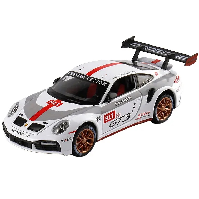 Колекційна металева модель автомобіля АвтоЕксперт Porsche 911 GT3 RSR з інерцією, світлом та звуком 1:32