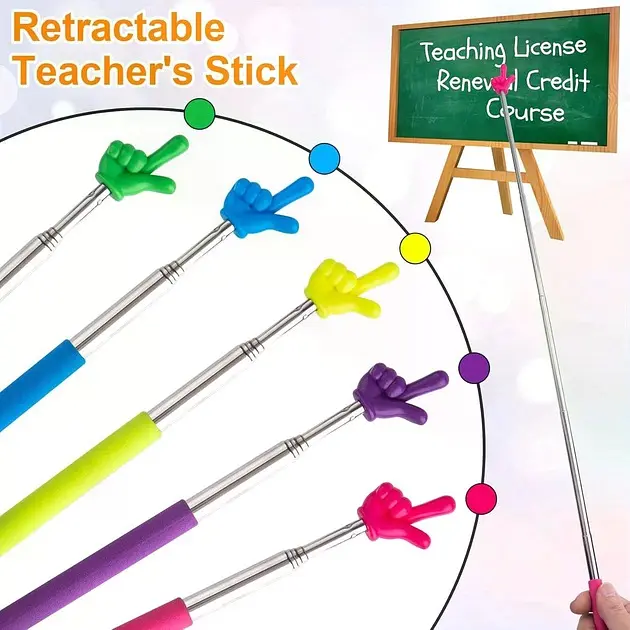 Указка палець телескопічна Pick me пікмі паличка висувна Рука 21-69 см UKC жовтий 2 - фото 9