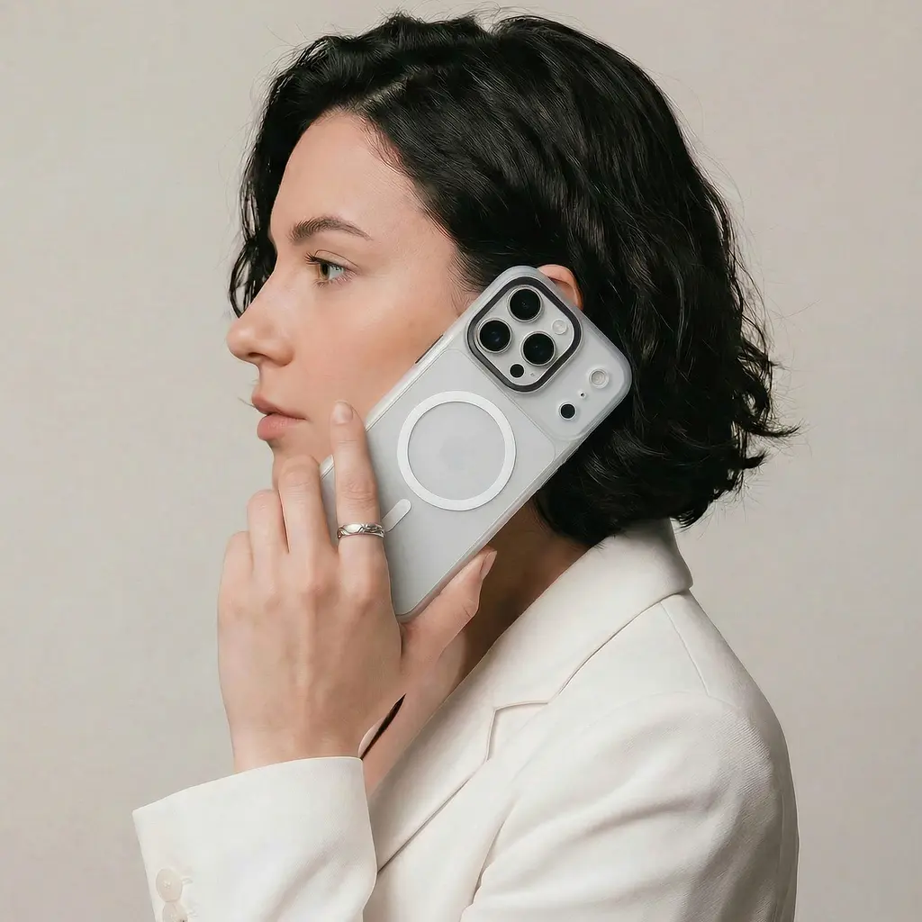 Чехол для Apple iPhone 17 Pro Max, Uniq MagCase, белый, противоударный, панель-накладка с магсейф, ударопрочный TPU+PC, с магнитом MagSafe, поддержка полноценной беспроводной зарядки, ArmorStandart (ARM86274) - фото 5