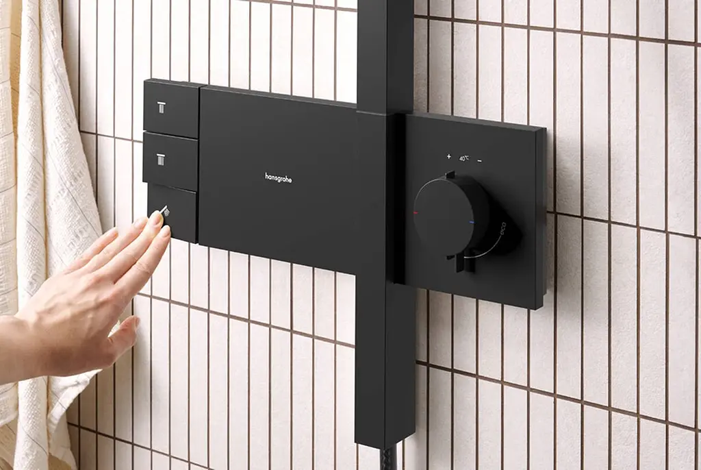 Душова система з термостатом Hansgrohe Raindance Alive Q 210x340 2jet з ShowerSelect Comfort matt black 24590670 - фото 2