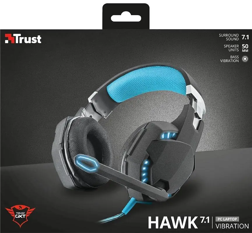 Гарнитура Trust GXT 363 Hawk 7.1 Bass Vibration USB BLACK (20407_Trust) - фото 10