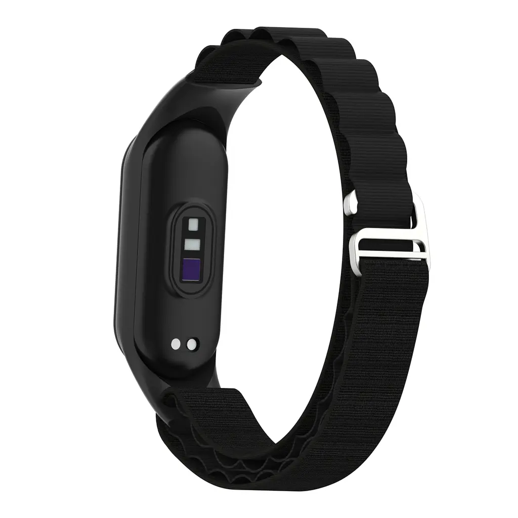 Ремінець для Xiaomi Mi Band 7/6/5/4, чорний, AlpinaStyle Band, тканинний поліестеровий ремінець для фітнес браслета, дихаючий, для активного відпочинку та спорту, ArmorStandart (ARM64987) - фото 6