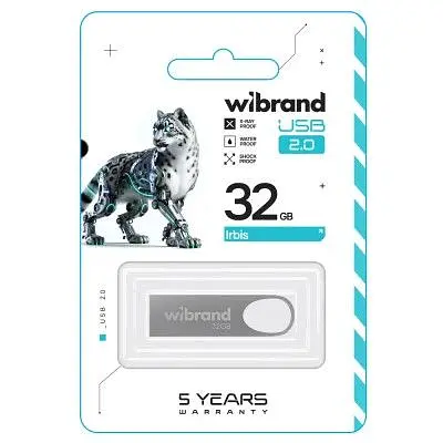 USB флеш накопичувач Wibrand 32GB Irbis Silver USB 2.0 (WI2.0/IR32U3S) - фото 2