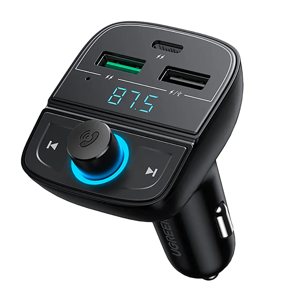 АЗП з FM-модулятором UGREEN CD229 FM&amp;Bluetooth Transmitter&amp;Car Charger + TF Slot Black - фото 3