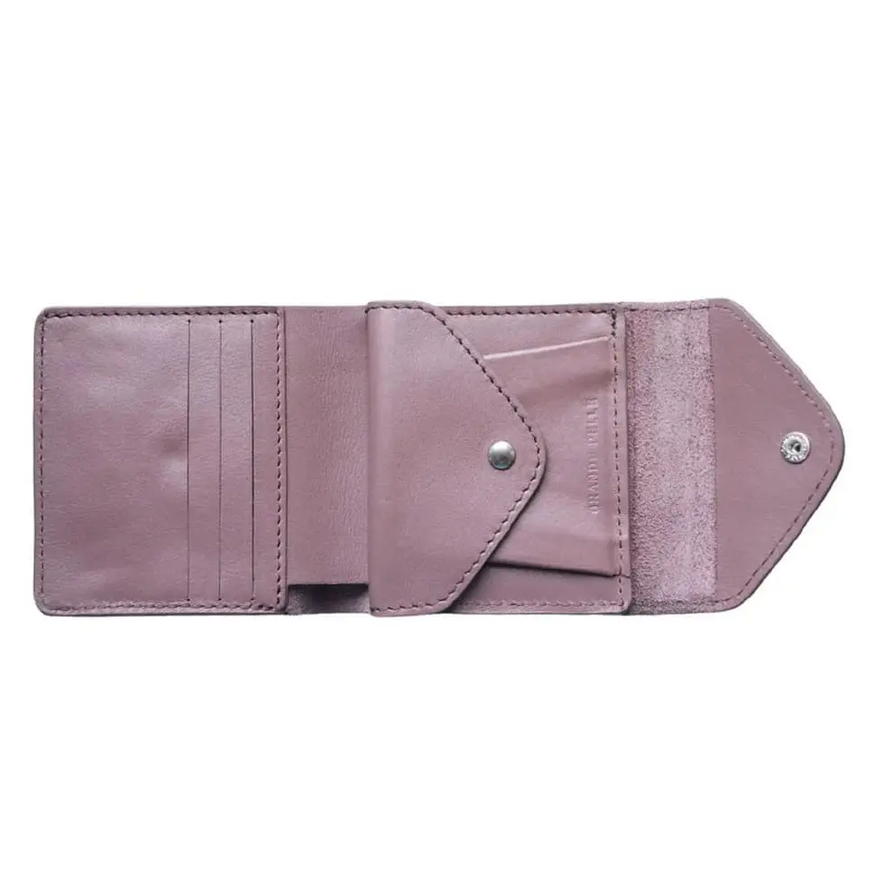 Мужское кожаное портмоне розовое GRANDE PELLE 11.5х9х1.5 см acs0032097 - фото 2