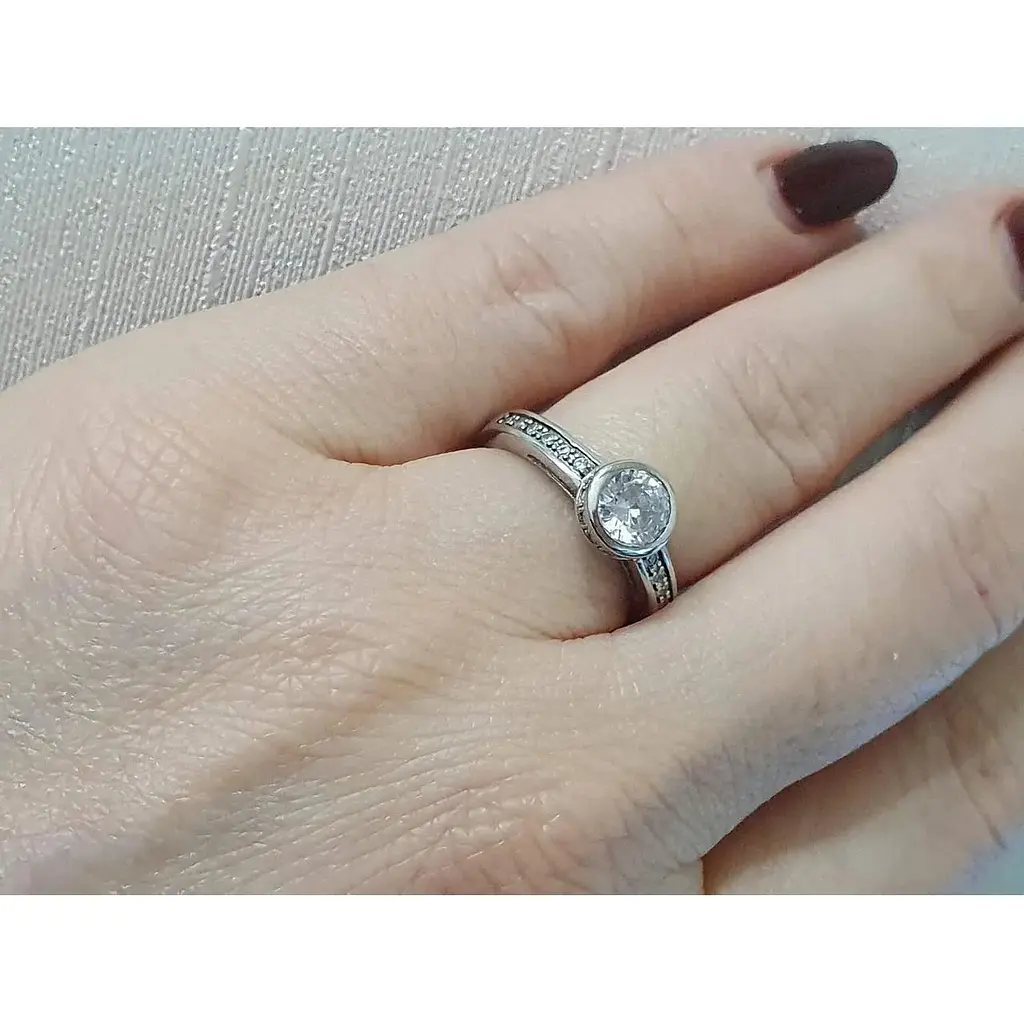 Срібне кільце TOP Silver з фіанітом. 9510156Б 16,5 - фото 2