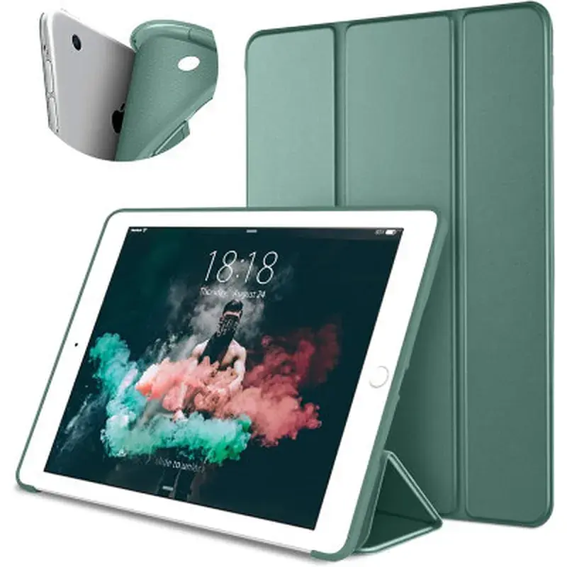 Чохол до планшета BeCover Tri Fold Soft TPU Silicone Apple iPad 9.7 2017/2018 A1822/A1823/A1893/A1954 Dark Green (711129) - фото 2