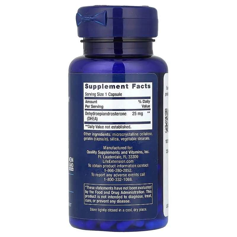 Стимулятор тестостерону Life Extension DHEA 25 mg, 100 капсул - фото 2