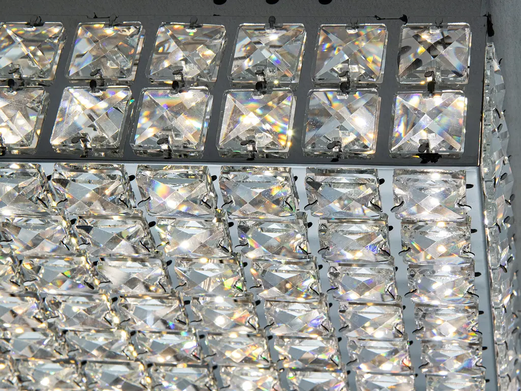 Стельовий кришталевий LED-світильник Diasha 82W, 48×48 см — хром, пульт, диммер - фото 5