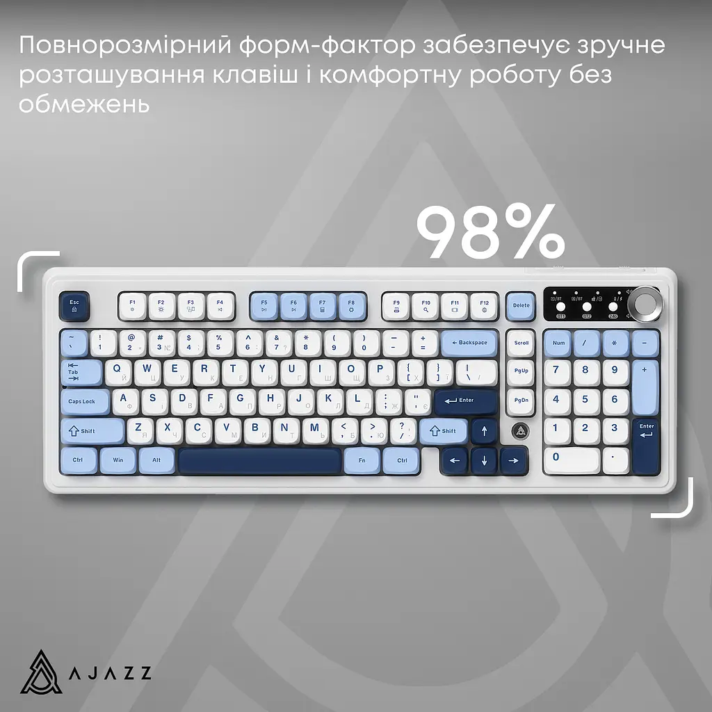 Клавіатура бездротова Ajazz AF98 PLUS White (AF98-PLUS-GB) - фото 7