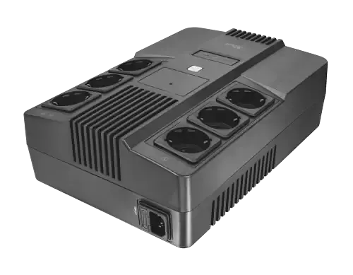 Джерело безперебійного живлення Trust Maxxon 800VA UPS, Black, встроенный аккумулятор, 6 розеток, защита от перенапряжений (IEC) (23326) - фото 3