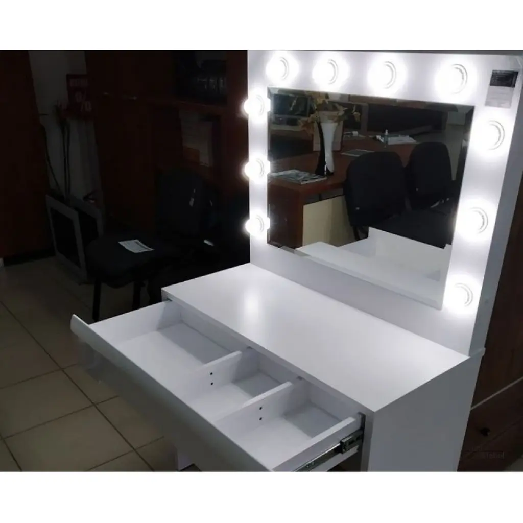 Туалетний стіл з дзеркалом ВМК (BRW) Білий/Білий глянець (BRW-1939) - фото 3