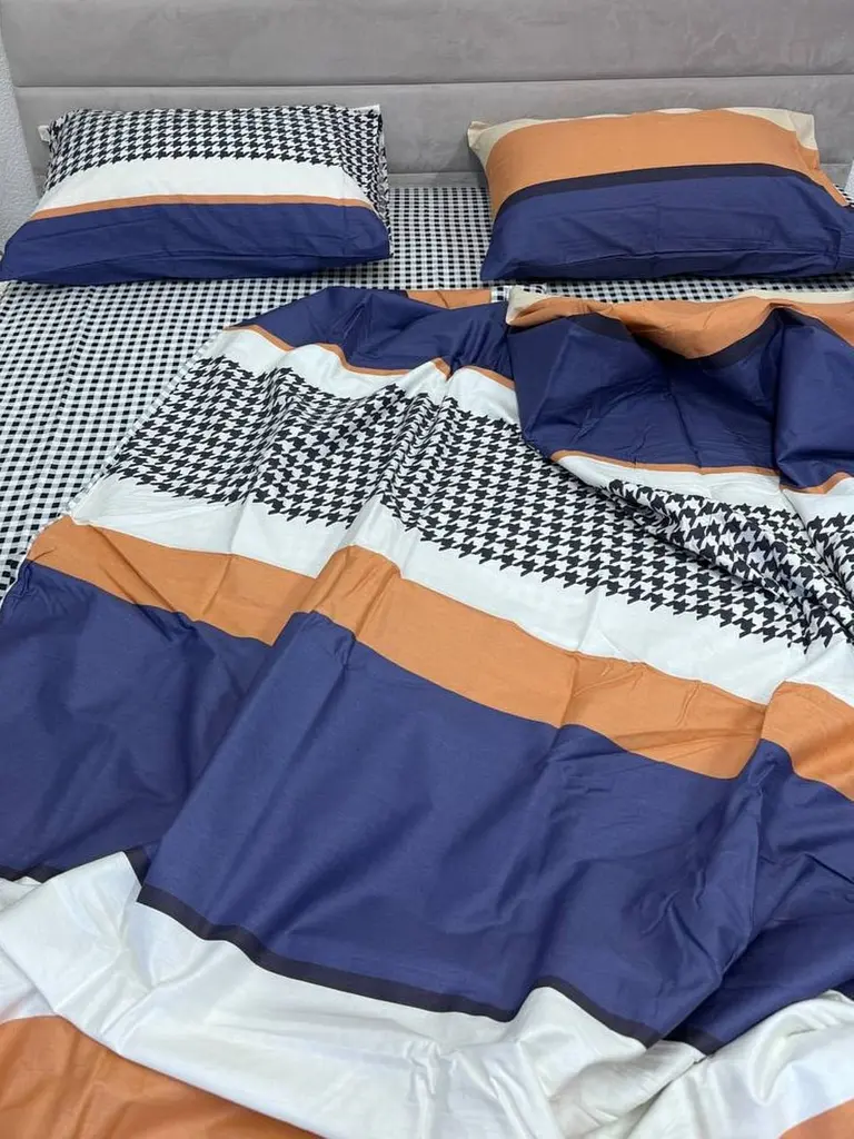Комплект постільної білизни Ecotton Євро 210х220 см синій (21215А) (23695) - фото 2