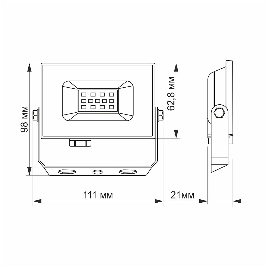 Прожектор TITANUM LED 10W 6000K TLF106 220V (TLF106) - фото 3