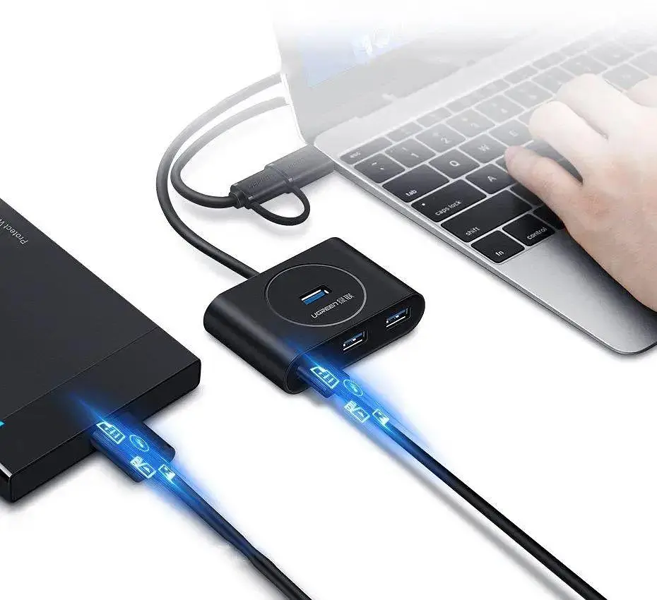 USB-Хаб Ugreen USB 3.0 Hub 0.5m (Black) (UGR-20290) - фото 3