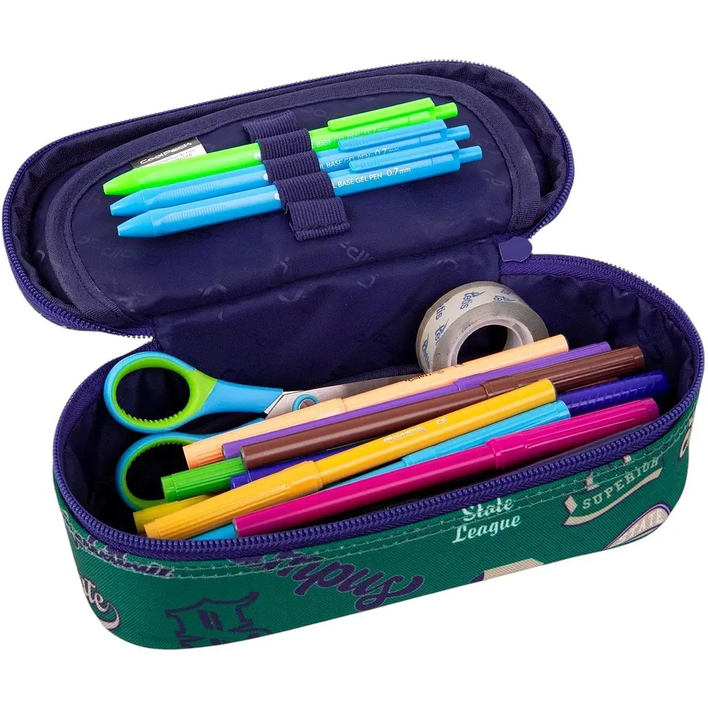 Пенал на блискавці CoolPack Campus American Retro з органайзером для ручок 23x9x5 см (F062901) - фото 2