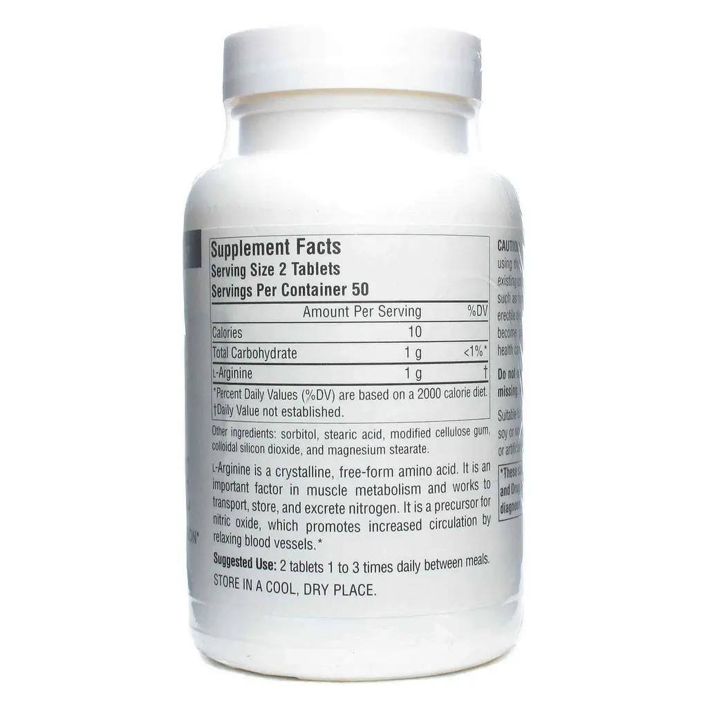 Аргінін Source Naturals L-Arginine 500 мг 100 таблеток - фото 2