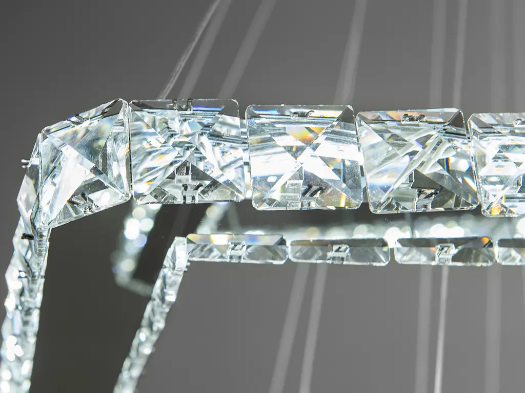 Люстра стельова LED Diasha 7220-9W/650+500+340HR Люксовий Каскад, 110W, кришталева, хром, сучасний стиль - фото 4