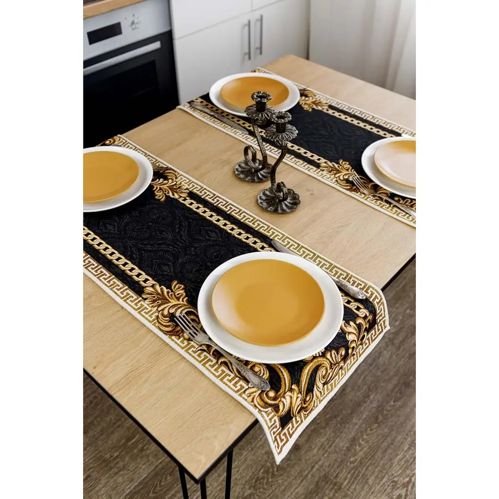 Ранер Прованс Arte di lusso 140х40 см чорний із золотим (25444) - фото 6