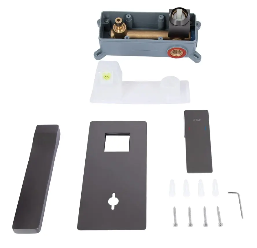 Смеситель для раковины Qtap скрытого монтажа Gemini, Gunmetal Black PVD (k35) QTGEM273GMB45695 - фото 7