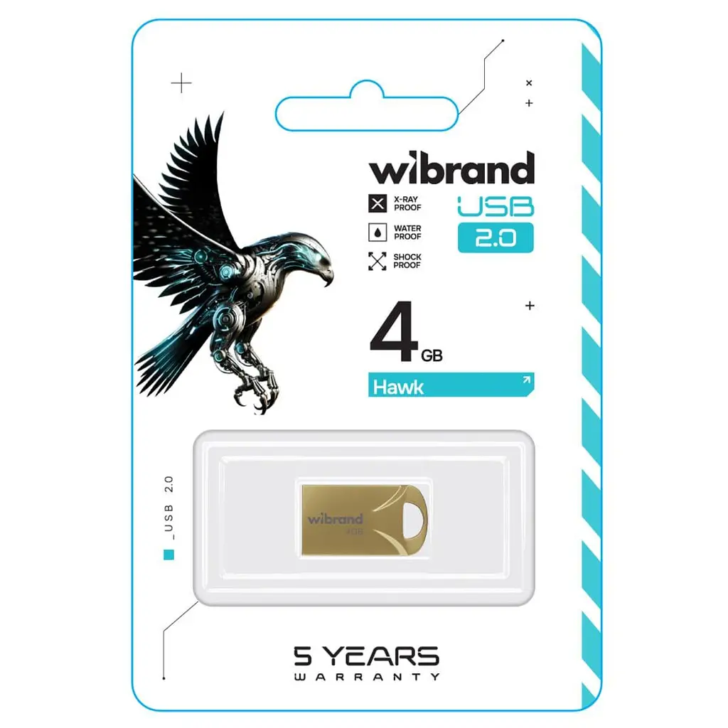 Flash Wibrand USB 2.0 Hawk 4Gb Gold - фото 2