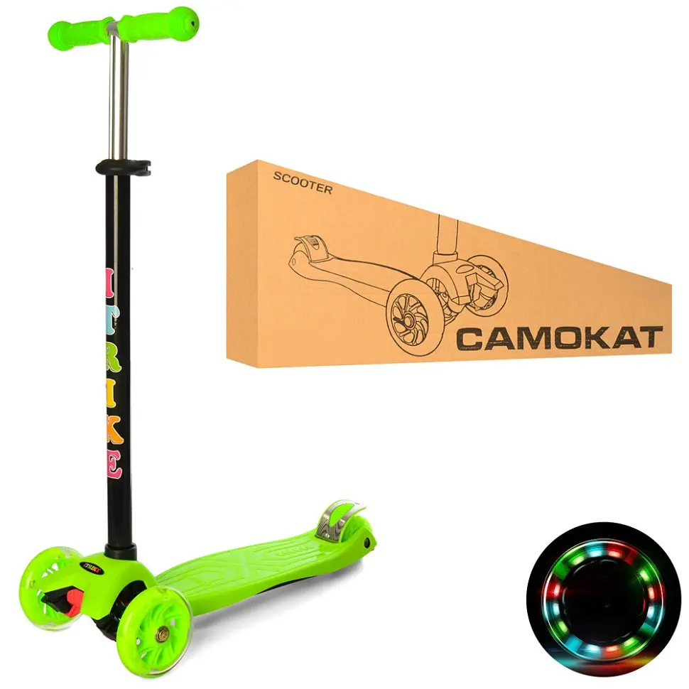 Детский самокат iTrike JR 3-003-G MAXI светящиеся колеса - фото 2
