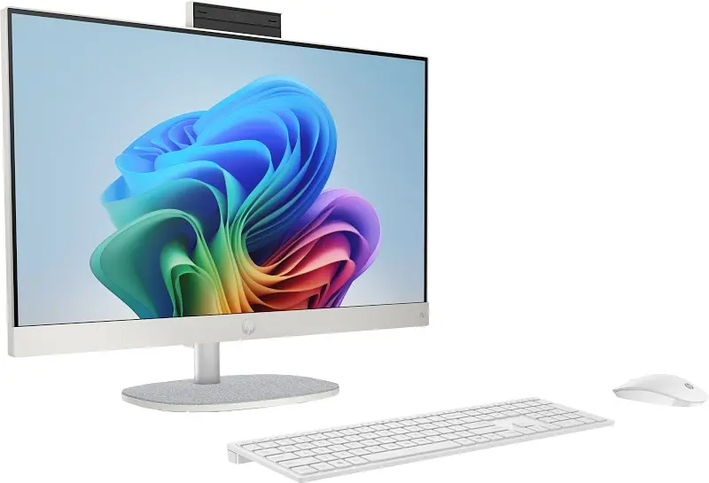 HP Комп'ютер персональний моноблок All-in-One 23.8" FHD IPS AG, AMD R5-340 AI, 16GB, F512GB, UMA, WiFi, кл+м, Win11, білий - фото 3