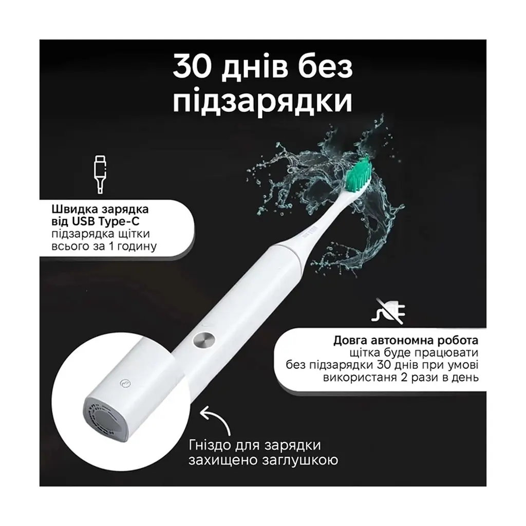 Електрична зубна щітка Xiaomi Aurora T2 White - фото 3