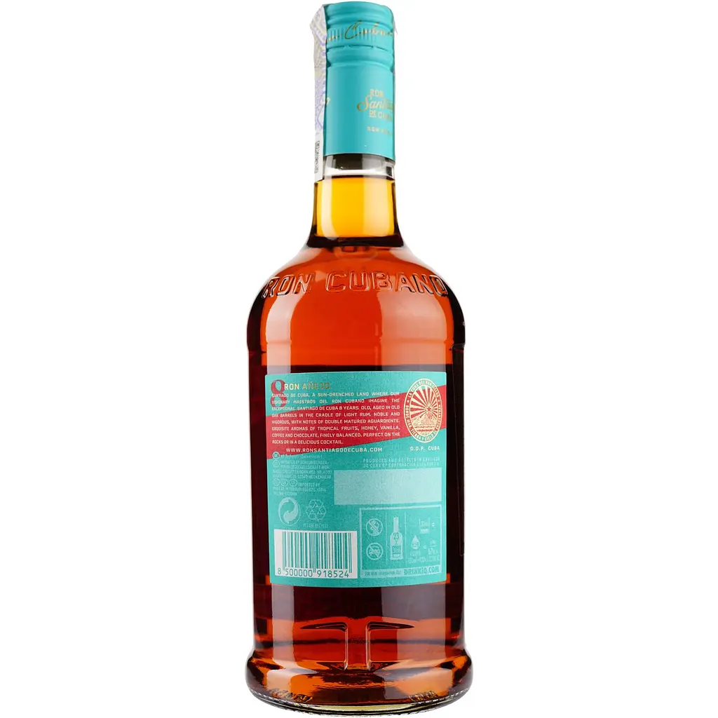 Ром Santiago de Cuba Anejo 8 yo, 40%, 0,7 л - фото 2