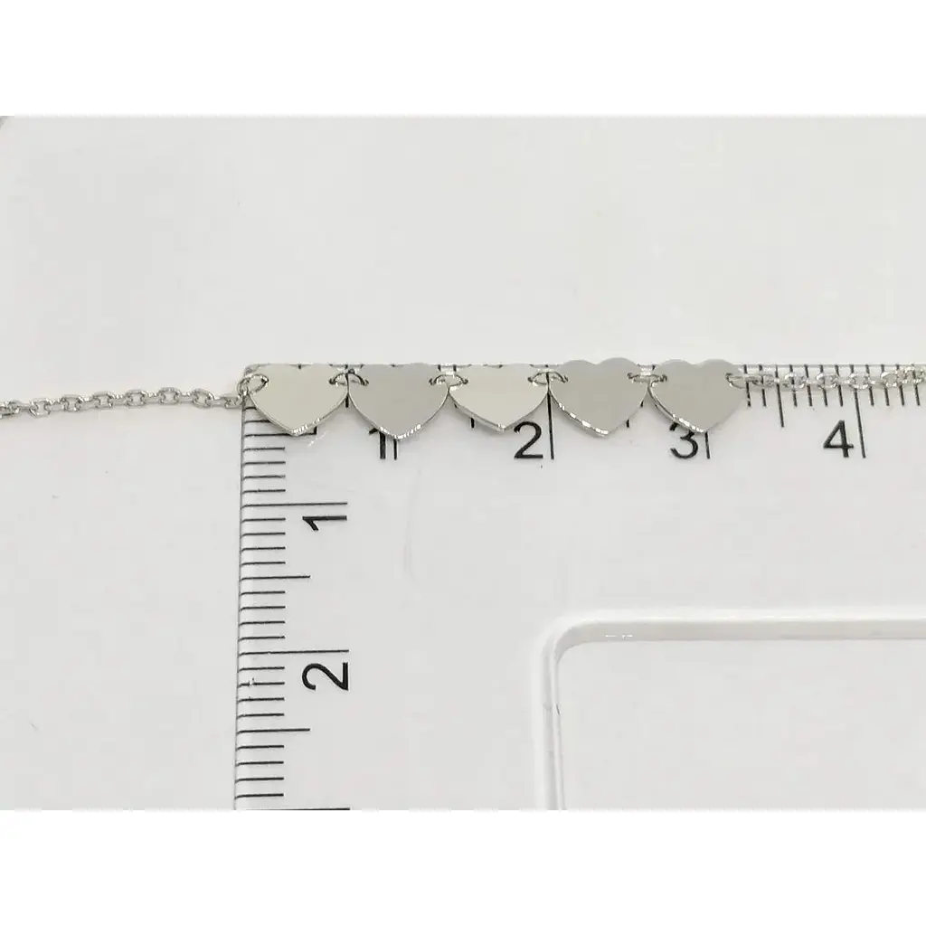 Срібне кольє Qvaliz Сердечки. 908-01230 38 - фото 4