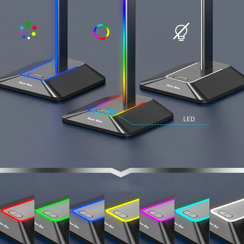 Підставка для навушників органайзер гарнітури з RGB-підсвічуванням та 2 портами USB New Bee NB-Z8 - фото 11