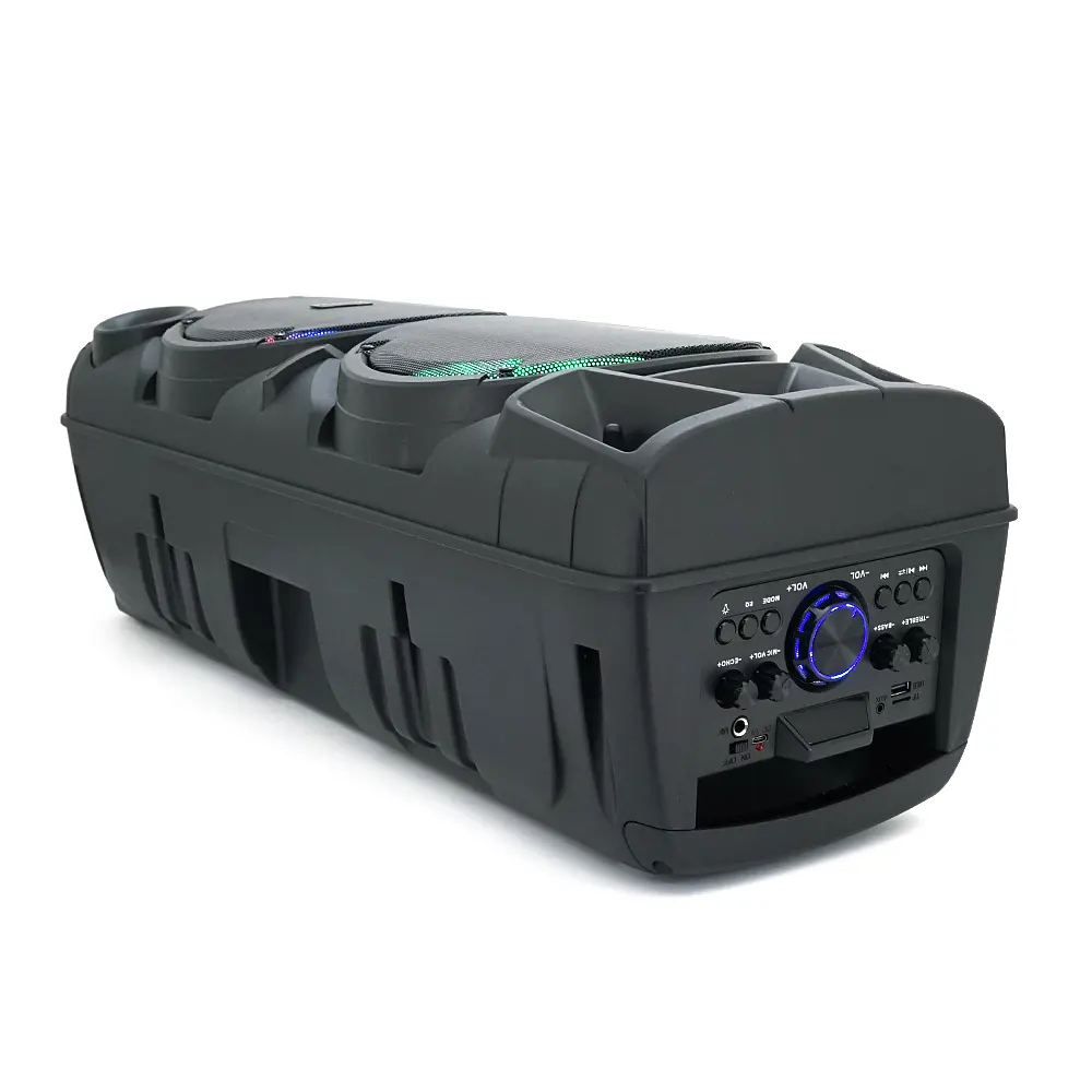Потужна акустична система з підсвічуванням ZQS8210, 2*20W, 1*Bluetooth мікрофон, пульт, вбудований акум 4500mAh, живлення 220В, Black, Box - фото 5
