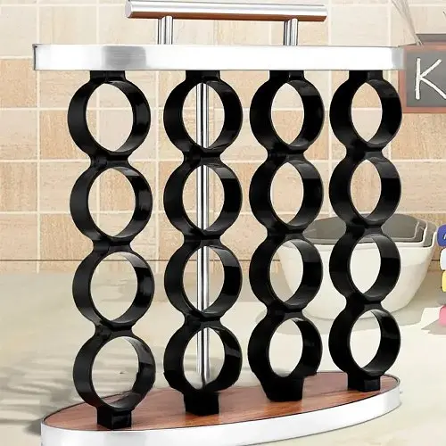 Набір для спецій 16 ємностей Stainless steel and wood / Карусель для спецій / Органайзер для зберігання спецій - фото 3