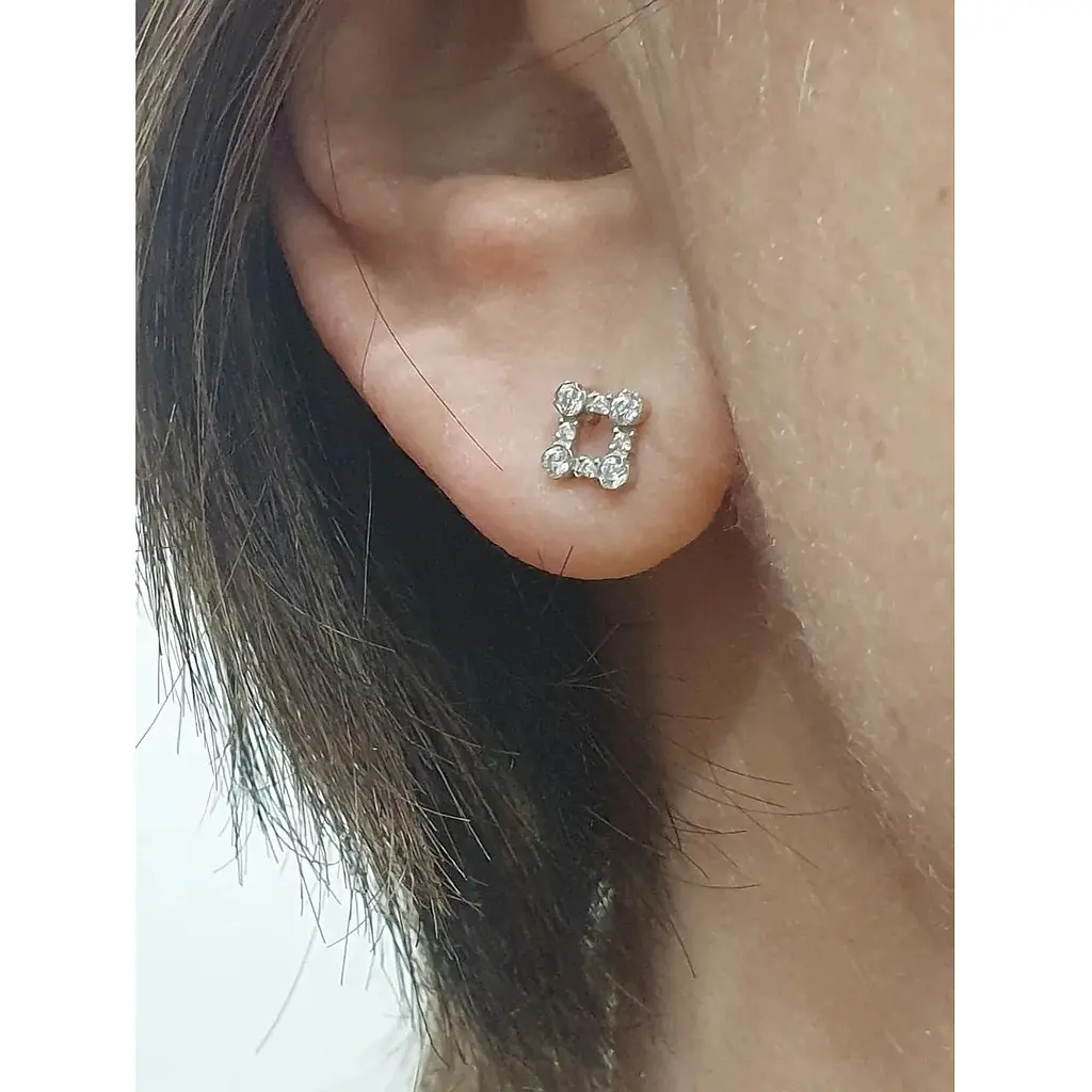 Срібні пуссети Vegas з фіанітами. 20223Р - фото 2