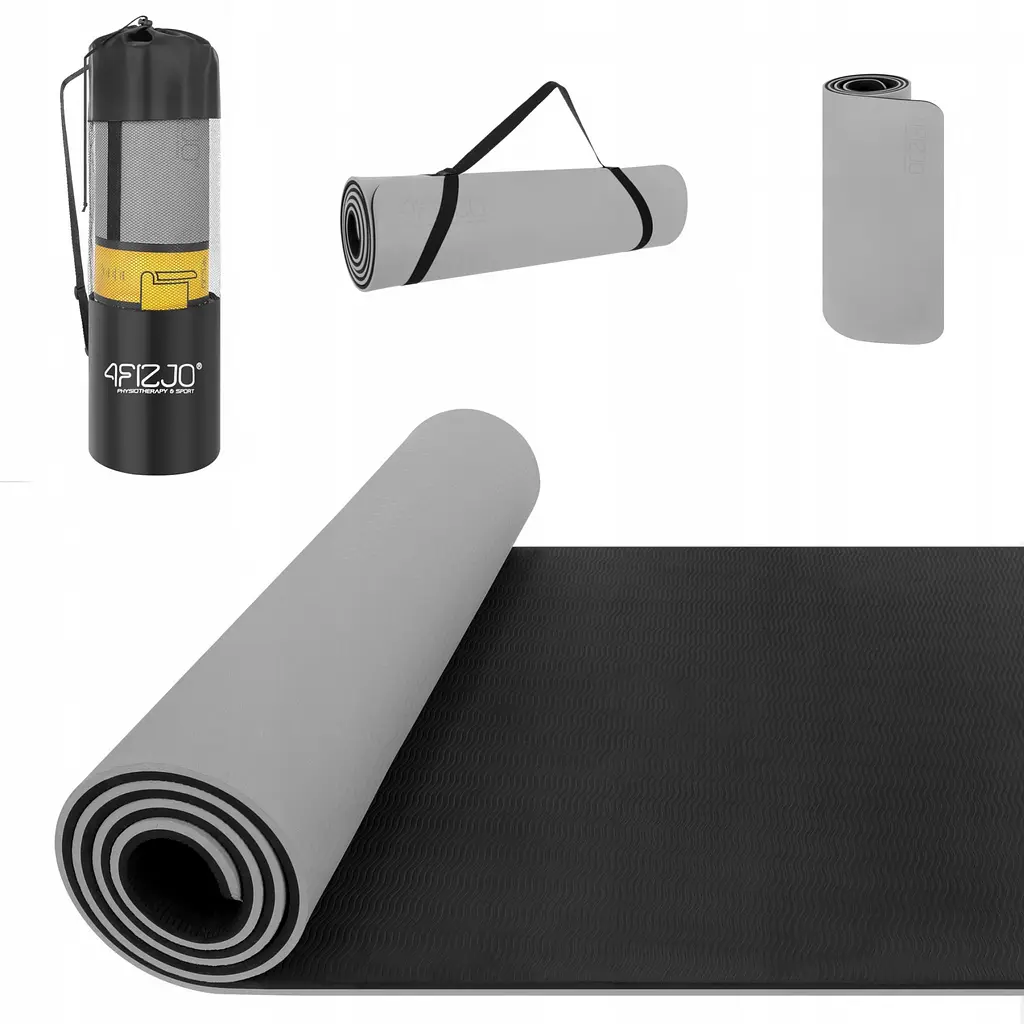 Коврик (мат) для йоги та фітнесу 4FIZJO TPE 1 см Grey/Black 4FJ0203 (P-5907739311931) - фото 3