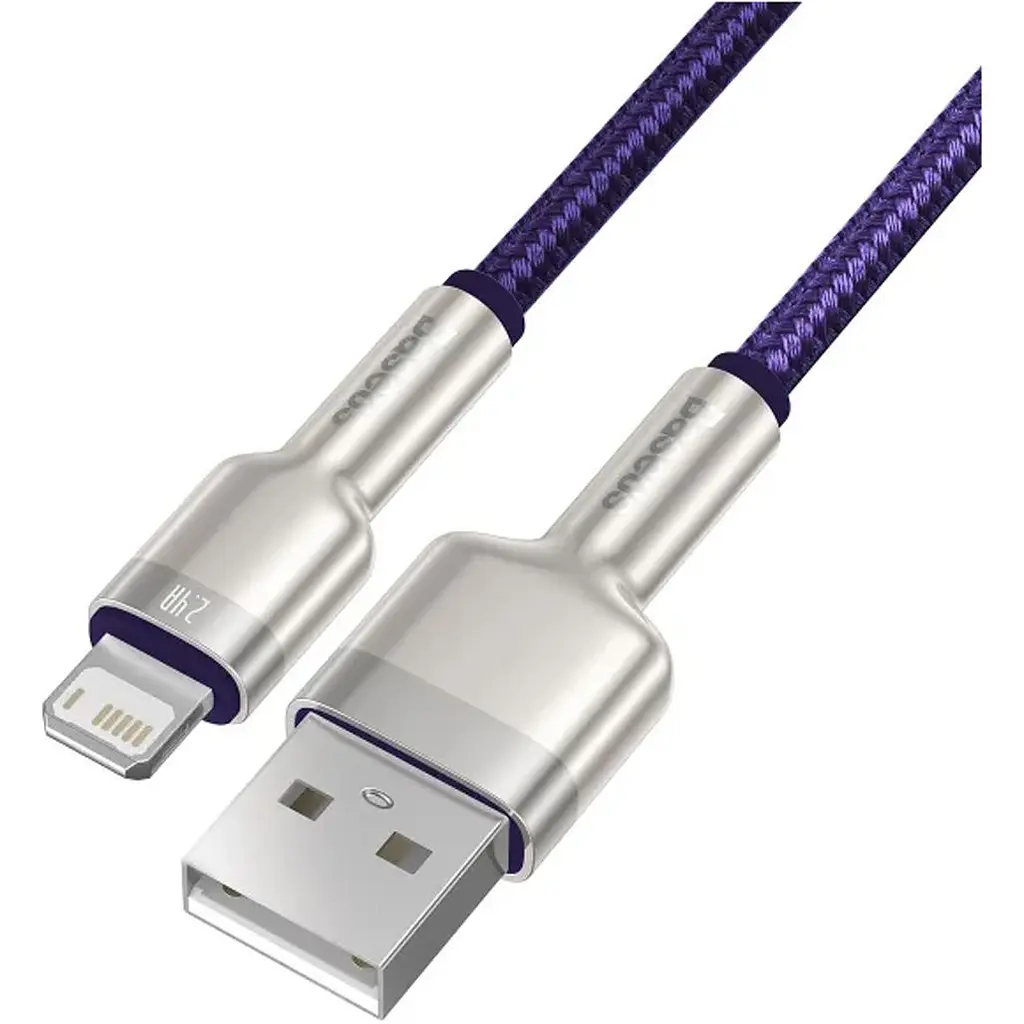 Кабель Baseus Cafule Metal USB-A to Lightning 2m Purple (CALJK-B05) [169645] - фото 2
