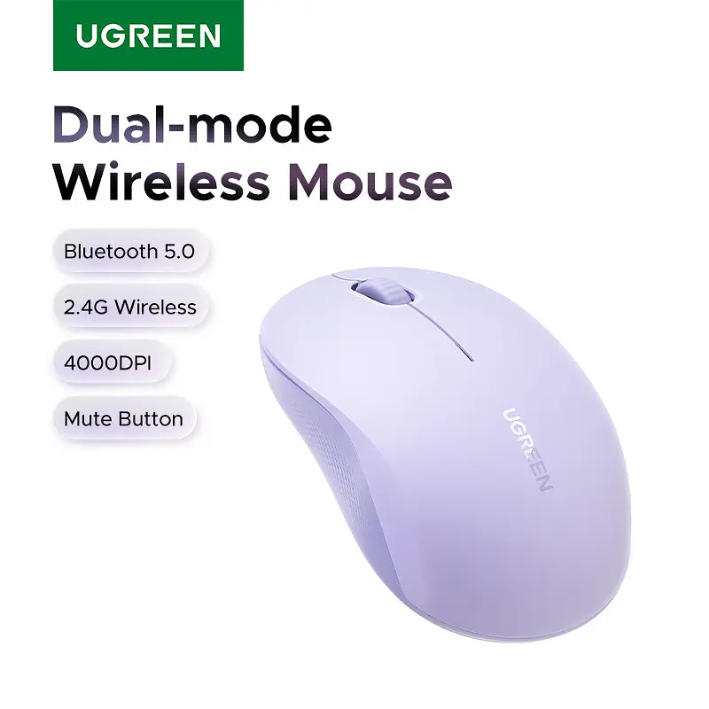 Маніпулятор миша бездротова ugreen M331 Multi-mode Wireless Mouse Фіолетовий - фото 3