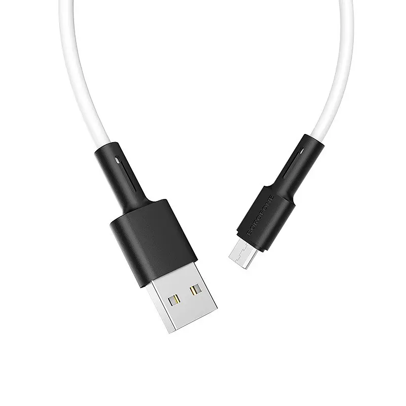 Кабель Borofone BX31 Soft silicone charging data cable for Micro белый - фото 3