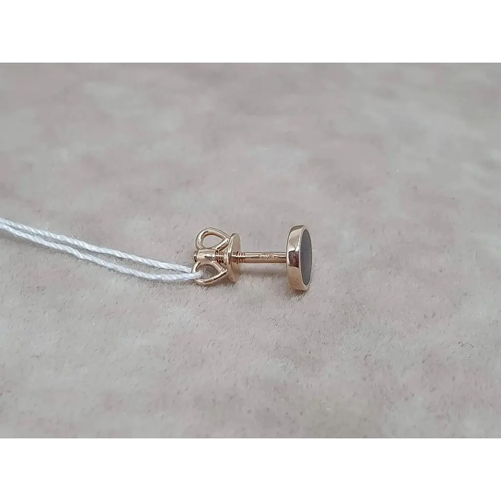 Золота моносережка-пуссета Favoritum з емаллю. 210045/1 - фото 3