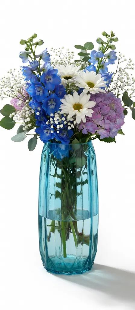 Ваза для цветов стекло голубая Viva Sandy высота 27.5 см (A060172) - фото 2