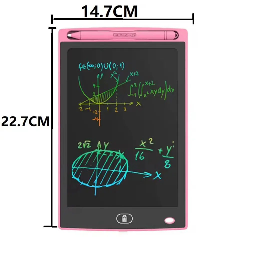 8.5 дюймів РК-планшет для письма, дитячий блокнот для малювання графіті, планшет для малювання. Рожевий - фото 2