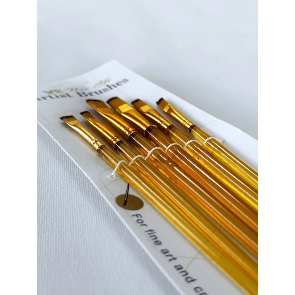 Набір професійних нейлонових пензликів Brushme BR602, 6 штук, помаранчевий - фото 3