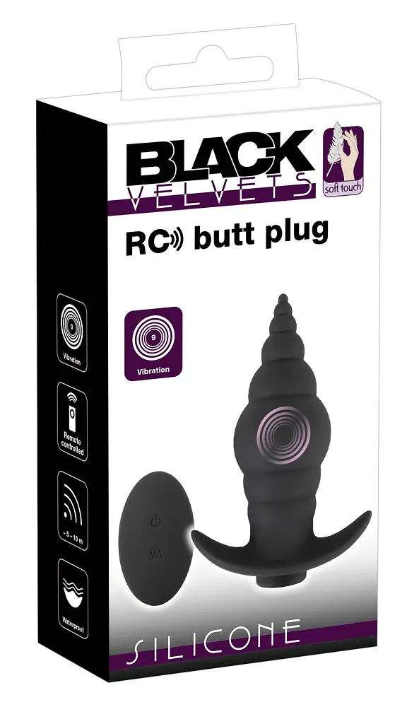 Анальна пробка з вібрацією Black Velvets RC Butt Plug Orion 42-05530850000 98250