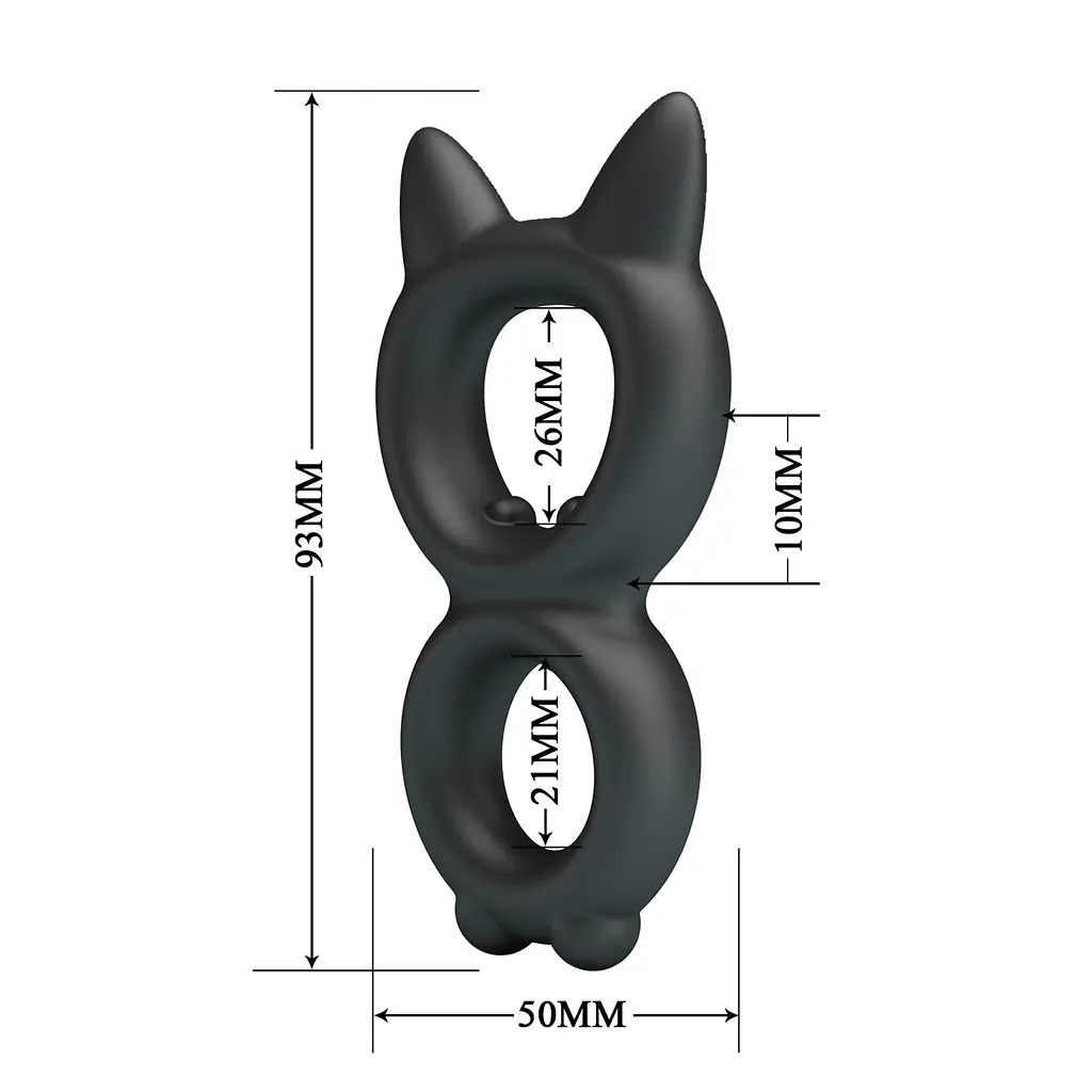 Ерекційне кільце Crazy Bull Super Soft Silicone Toran, чорне PRETTY LOVE BI-210365 103644 - фото 5