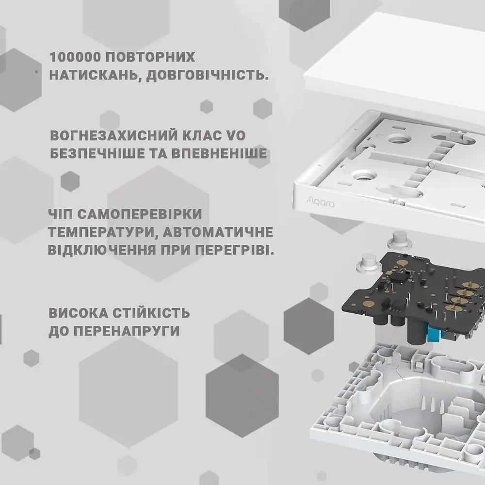 Вимикач 2-клавішний із нульовою лінією Xiaomi Aqara Smart Wall Switch E1 QBKG41LM темно-сірий - фото 4
