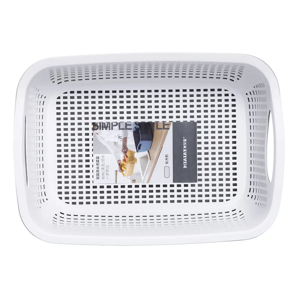 Кошик для миття овочів та фруктів Yiwu пластиковий 29.5х21х11 см сірий HP-45-6G - фото 5