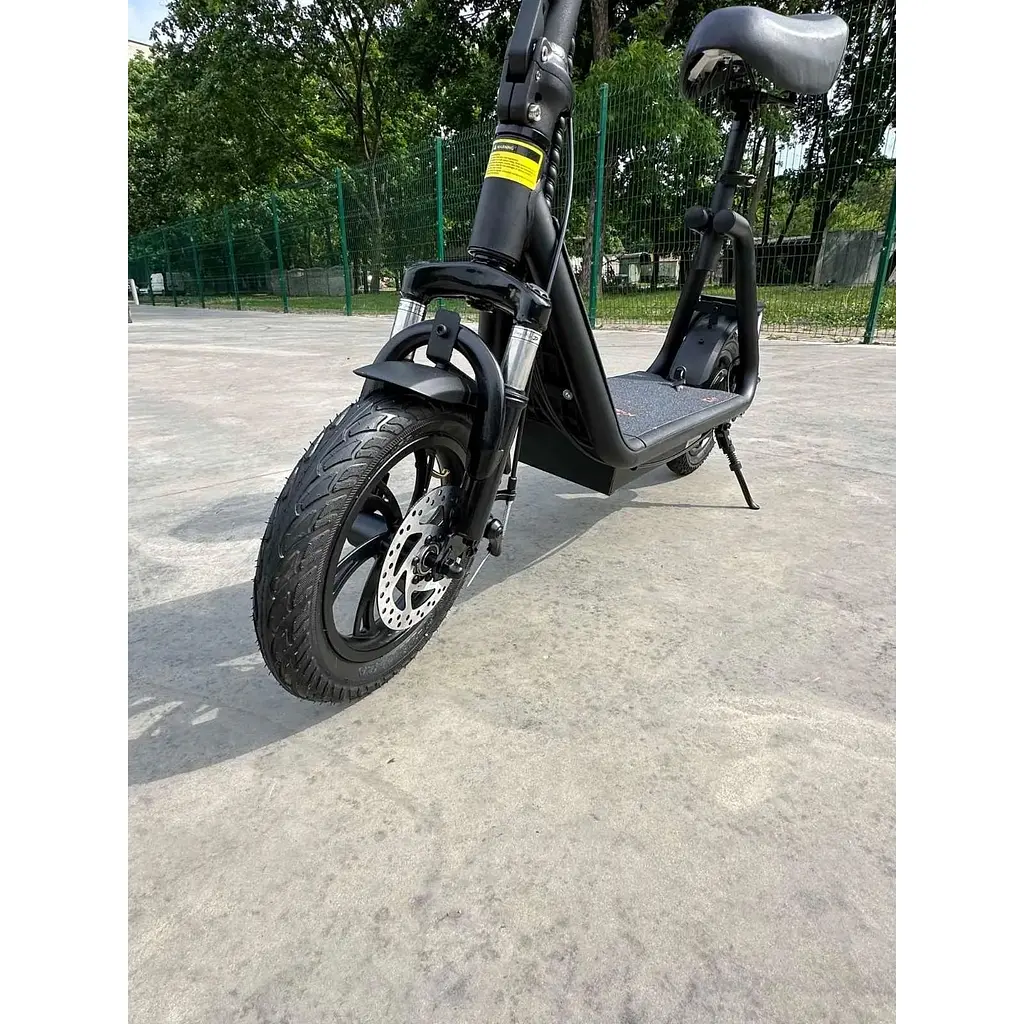 Электросамокат с сиденьем Kugoo C1+ PLUS (1000W 18Ah) Черный - фото 9