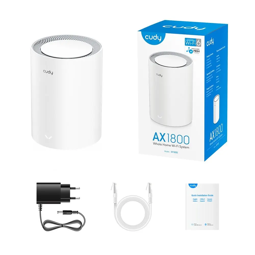 Маршрутизатор WiFi Mesh-система WiFi 6 Cudy M1800 (1-Pack) дводіапазонний гігабітний AX1800 (73-00518) - фото 4